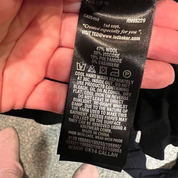 Ted Baker black Callah Bow Crew Neck Sweater top size 3 like new no tags - Picture 8 of 8